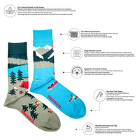 Canada Mountain Scene Mismatched Socks M