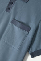 Weekend Herringbone Polo - Borrow Blue/Bering Sea