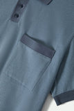 Weekend Herringbone Polo - Borrow Blue/Bering Sea