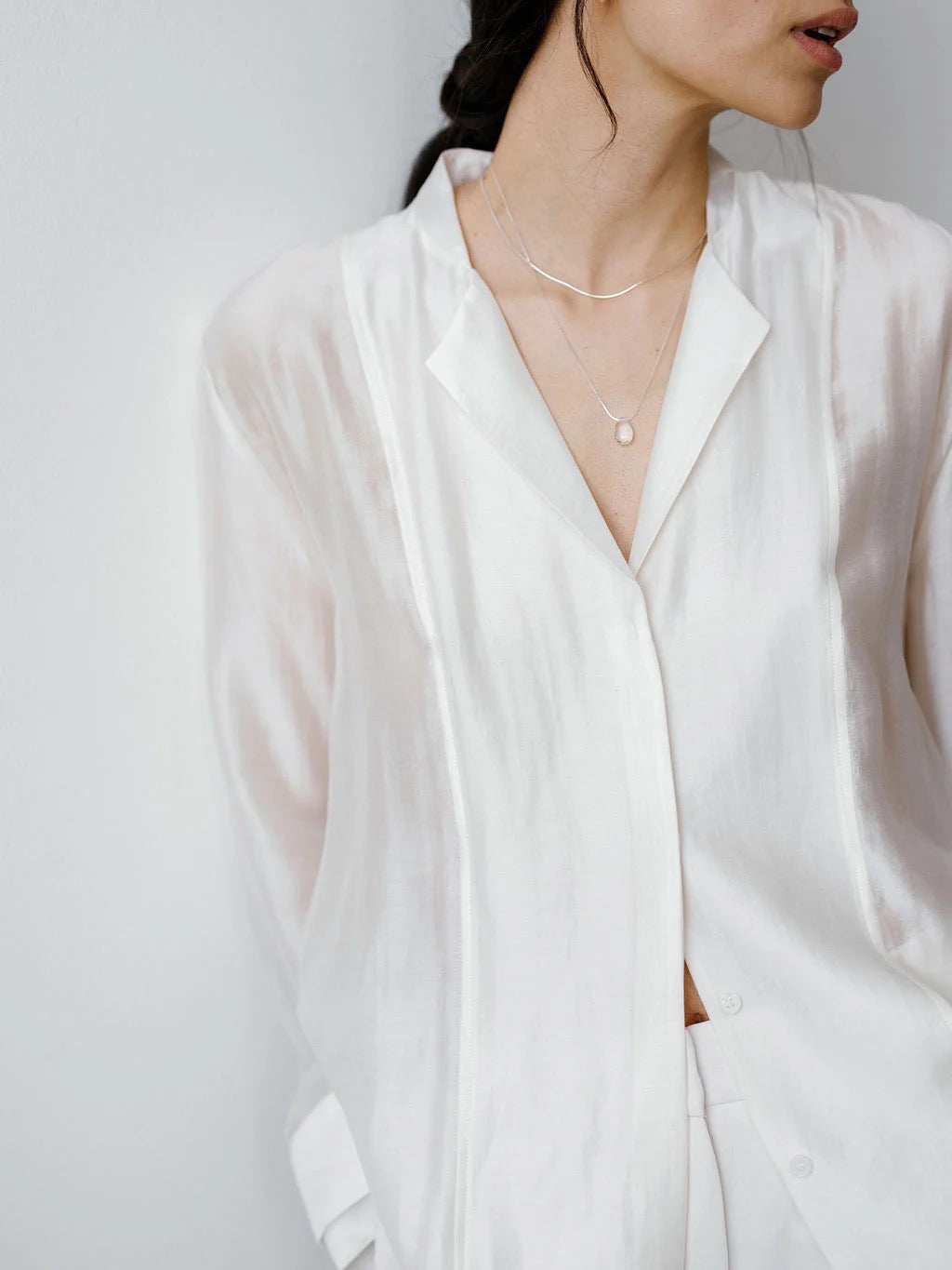 Fine Herringbone Necklace - Silver