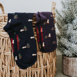 Cat & Xmas Tree Mismatched Socks M