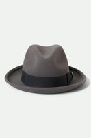 Horton Convertabrim Packable Felt Fedora - Grey/Charcoal