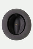 Horton Convertabrim Packable Felt Fedora - Grey/Charcoal