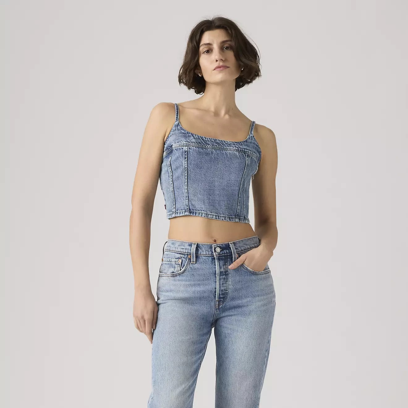 Jadine Denim Cami Tank - Twisted Stone