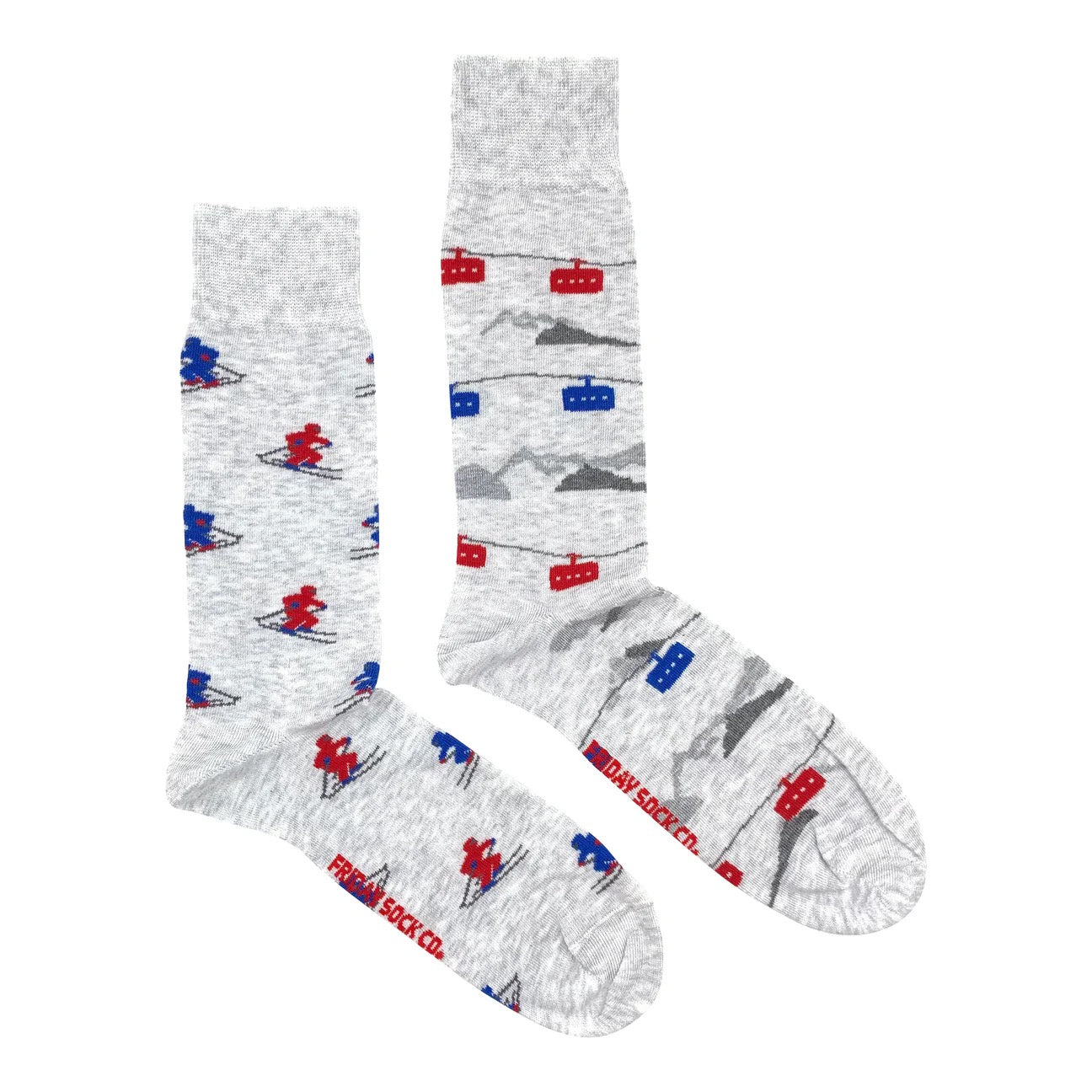 Gondola & Skier Mismatched Socks M
