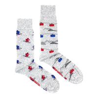 Gondola & Skier Mismatched Socks M