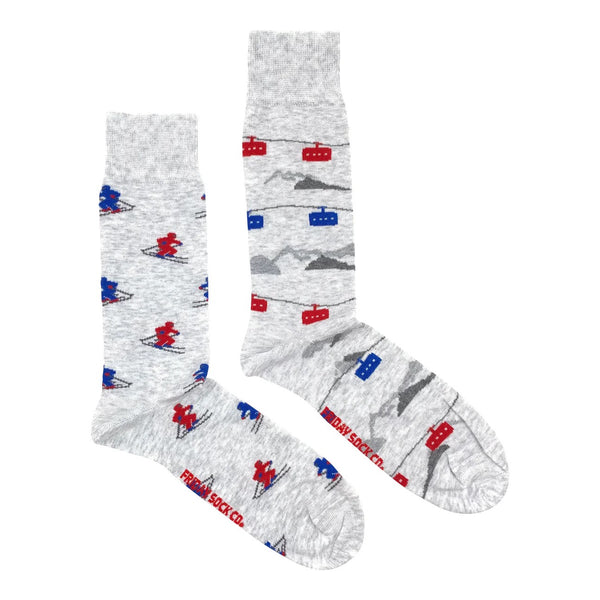 Gondola & Skier Mismatched Socks M