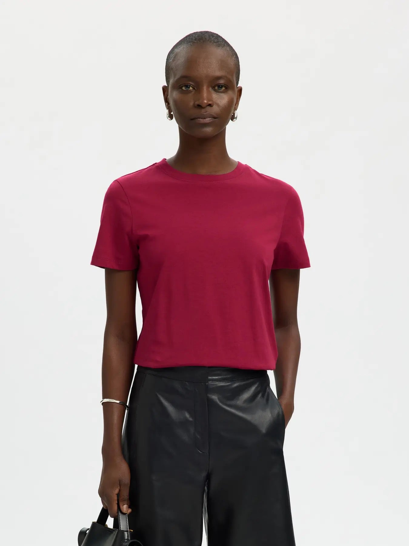 Essential Short Sleeve O Neck Tee - Anemone