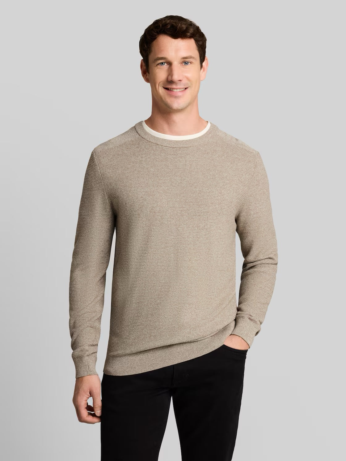 Mouline Structured Knit Crewneck Sweater