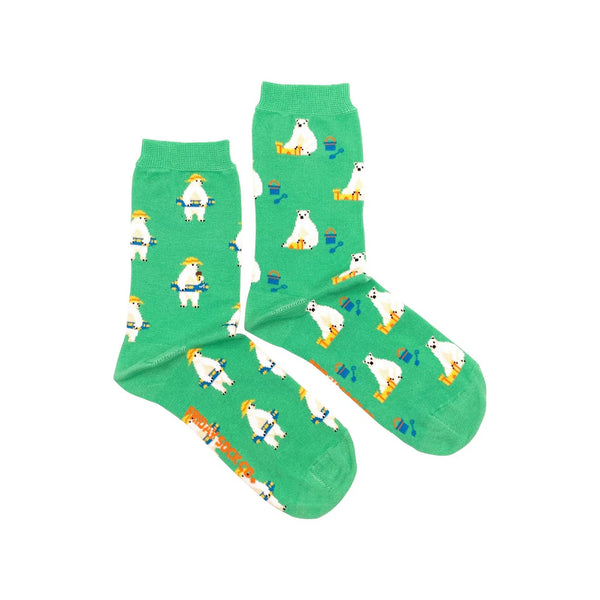Polar Bear At The Beach Mismatched Socks