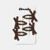 Bow Snap Clips - Chocolate