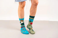 Canada Mountain Scene Mismatched Socks