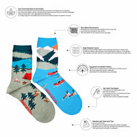 Canada Mountain Scene Mismatched Socks