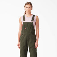 Relaxed Fit Bib Overalls - Rinsed Moss Green