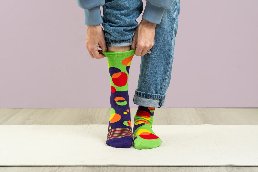 CDSS Canada Down Syndrome Society Bubbles Mismatched Socks