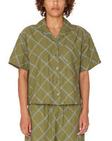 Lilith Diamond Stitch Short Sleeve Shirt - Olivine