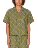 Lilith Diamond Stitch Short Sleeve Shirt - Olivine