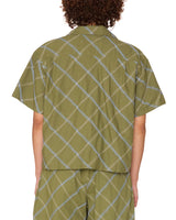 Lilith Diamond Stitch Short Sleeve Shirt - Olivine