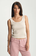 Ribbed Square Neck Tank Top