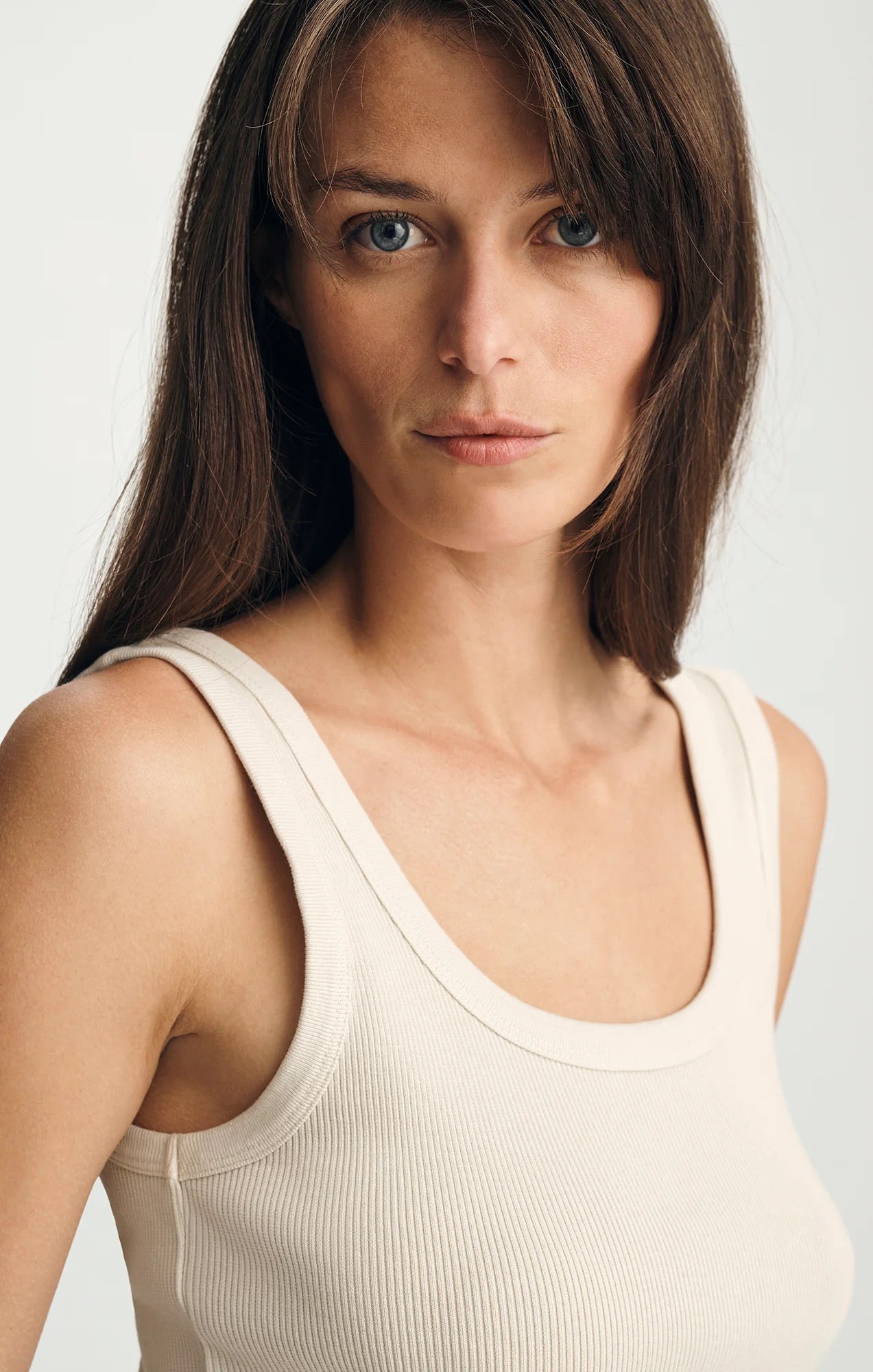 Ribbed Square Neck Tank Top
