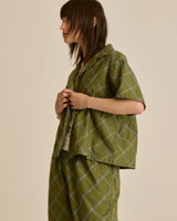 Lilith Diamond Stitch Short Sleeve Shirt - Olivine
