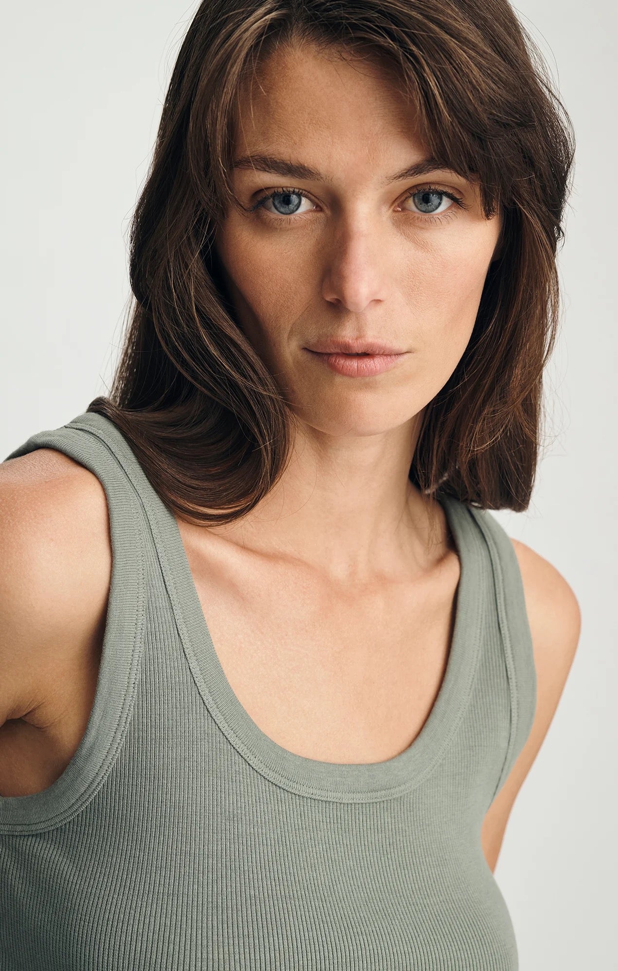 Ribbed Square Neck Tank Top
