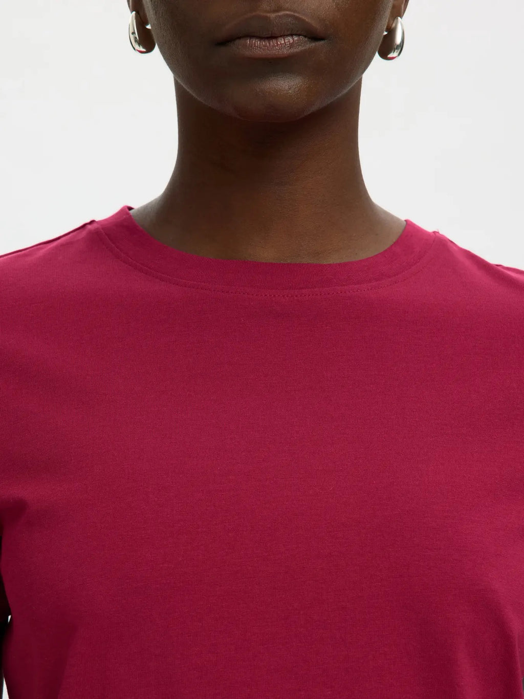 Essential Short Sleeve O Neck Tee - Anemone