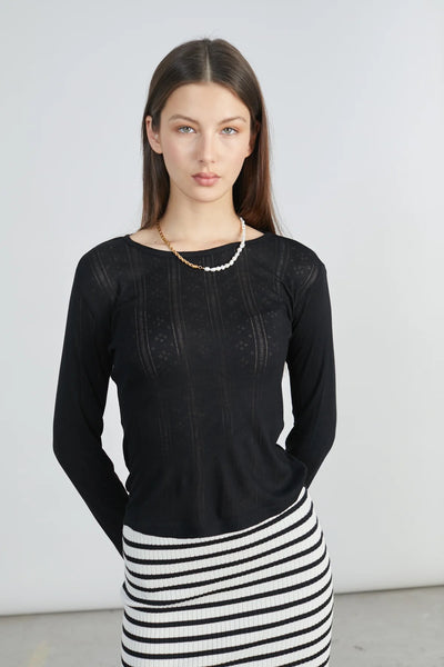 Black Open Pattern Shirt