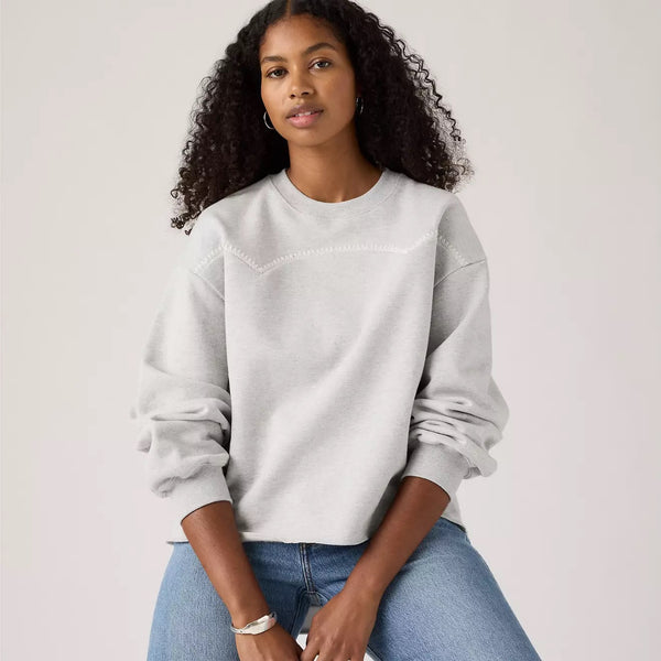 Leo Western Yoke Sweatshirt Triples Blanket Stitch