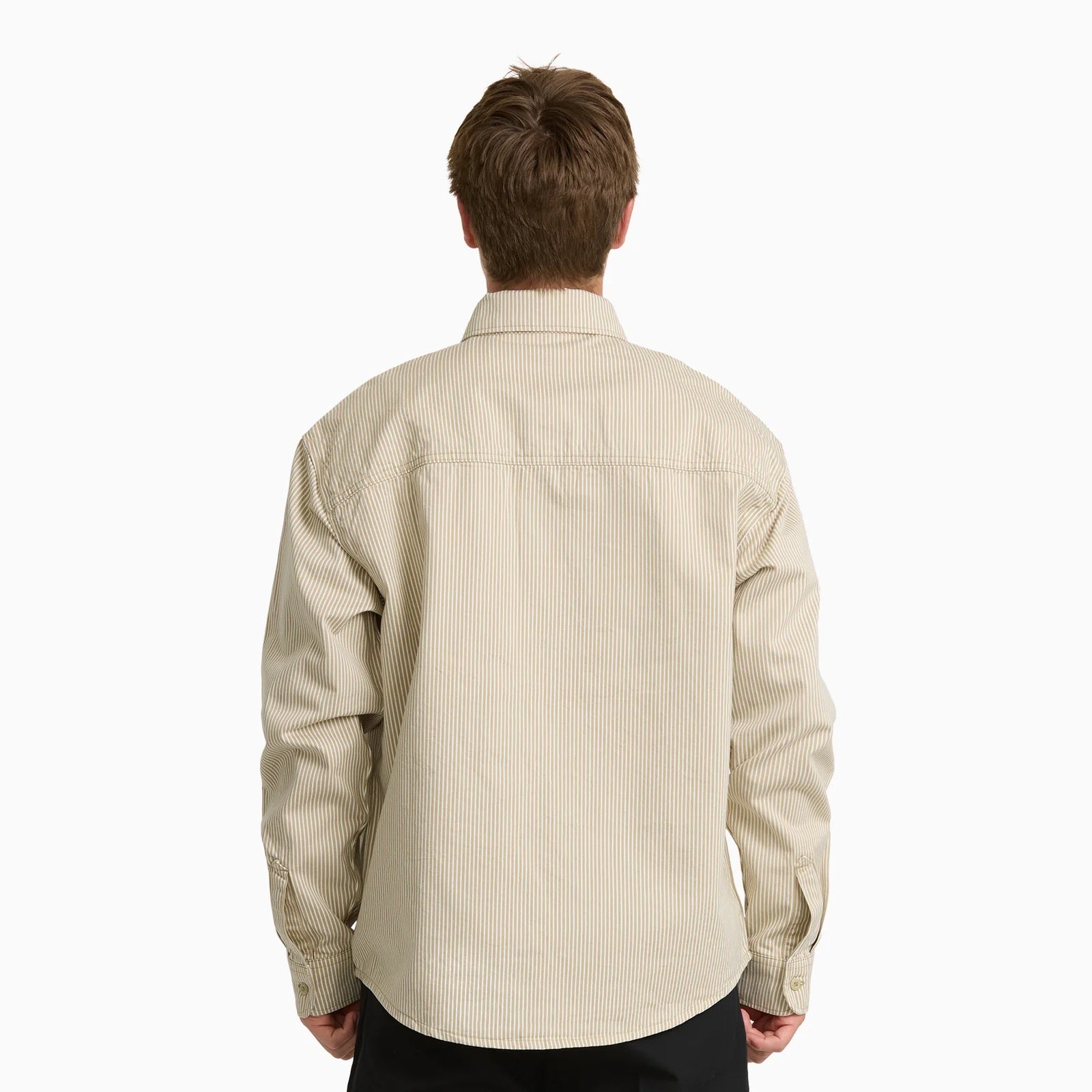Hickory Stripe Long Sleeve Work Shirt - Eucalyptus