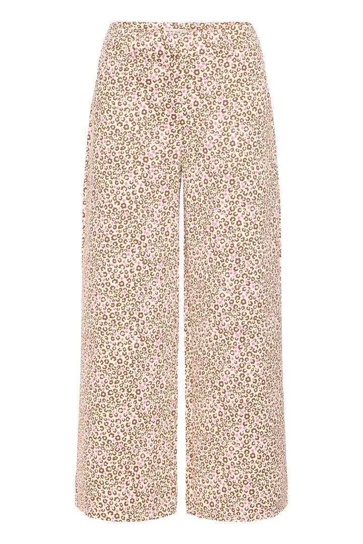 Kate Print Pant 42 - Beige/Pink