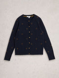 Lulu Embroidered Cardigan - Navy Multi