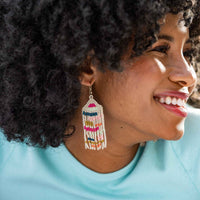 Dolly Colourblocks Beaded Fringe Earrings