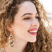 Dolly Colourblocks Beaded Fringe Earrings
