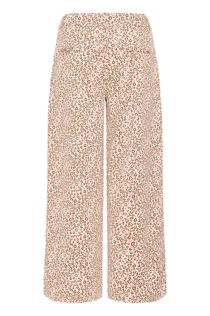 Kate Print Pant 42 - Beige/Pink