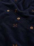 Lulu Embroidered Cardigan - Navy Multi