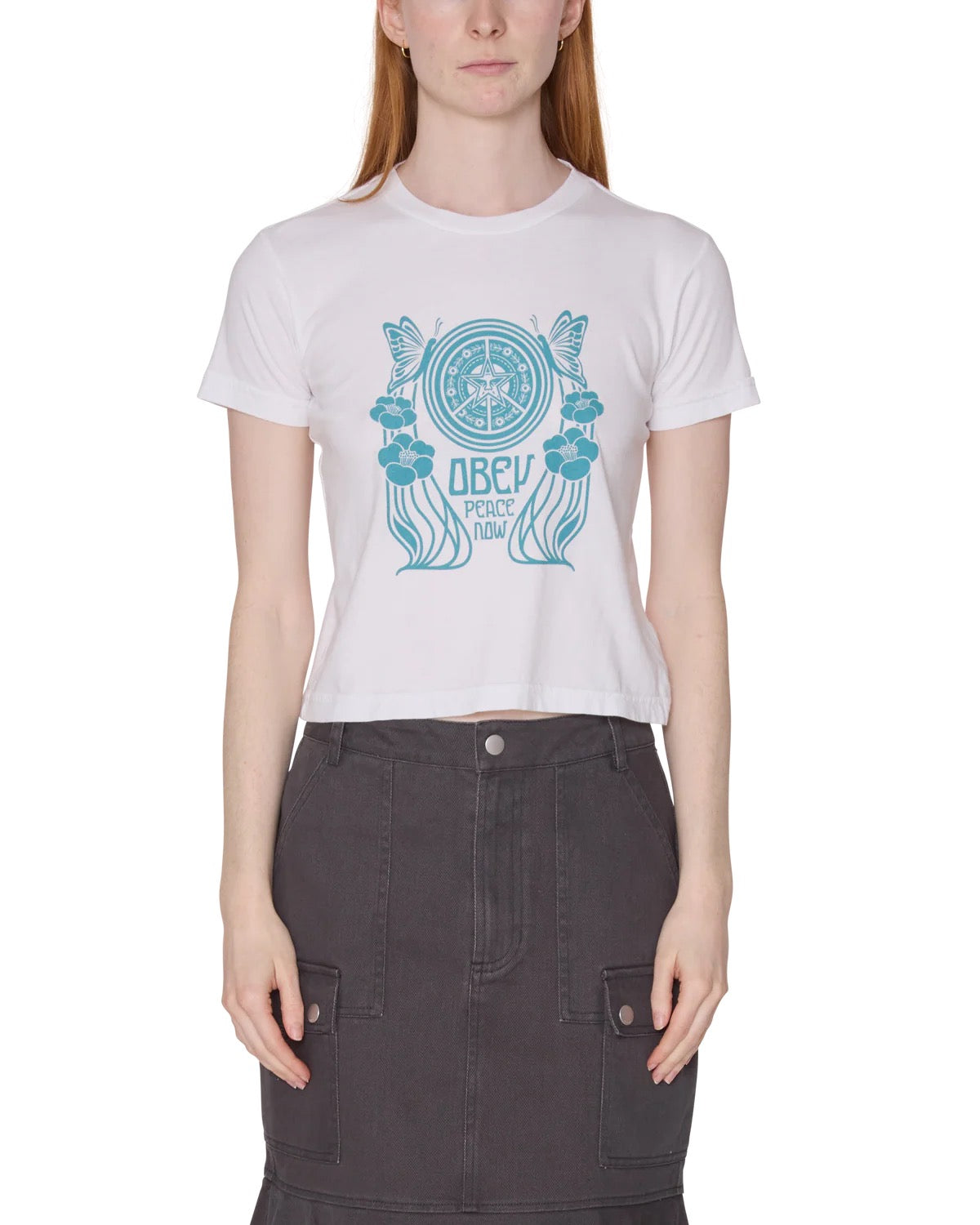 Peace Now Butterfly Tee - White