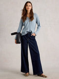 Lily V Neck Wool Jumper - Blue Multi