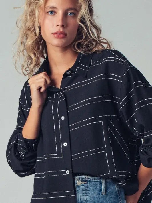 Geo Button Up Shirt