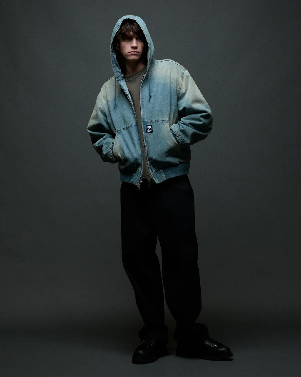 Glen Zip Up Jacket - Indigo Archive
