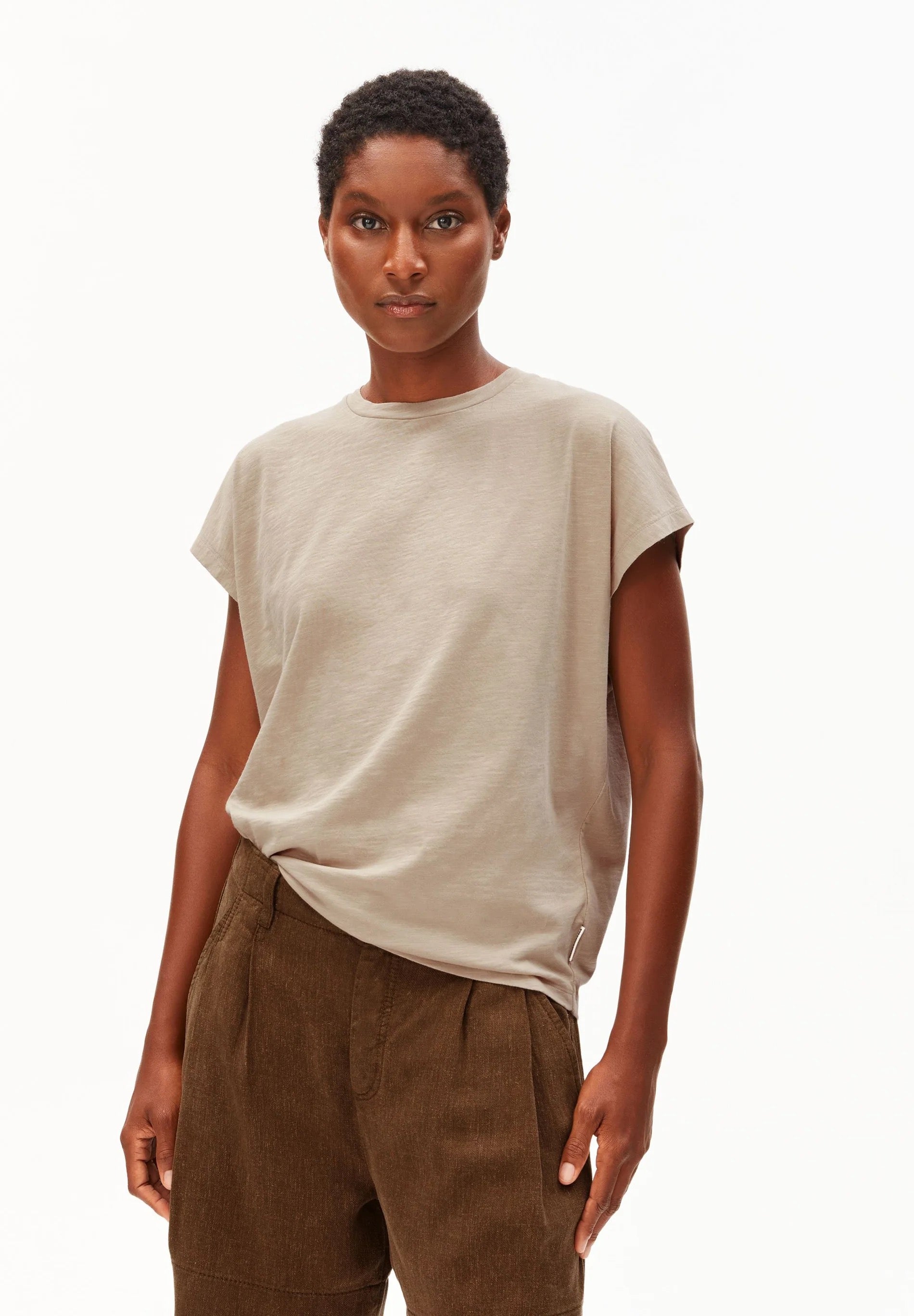 Slub Jersey T Shirt - Sandstone