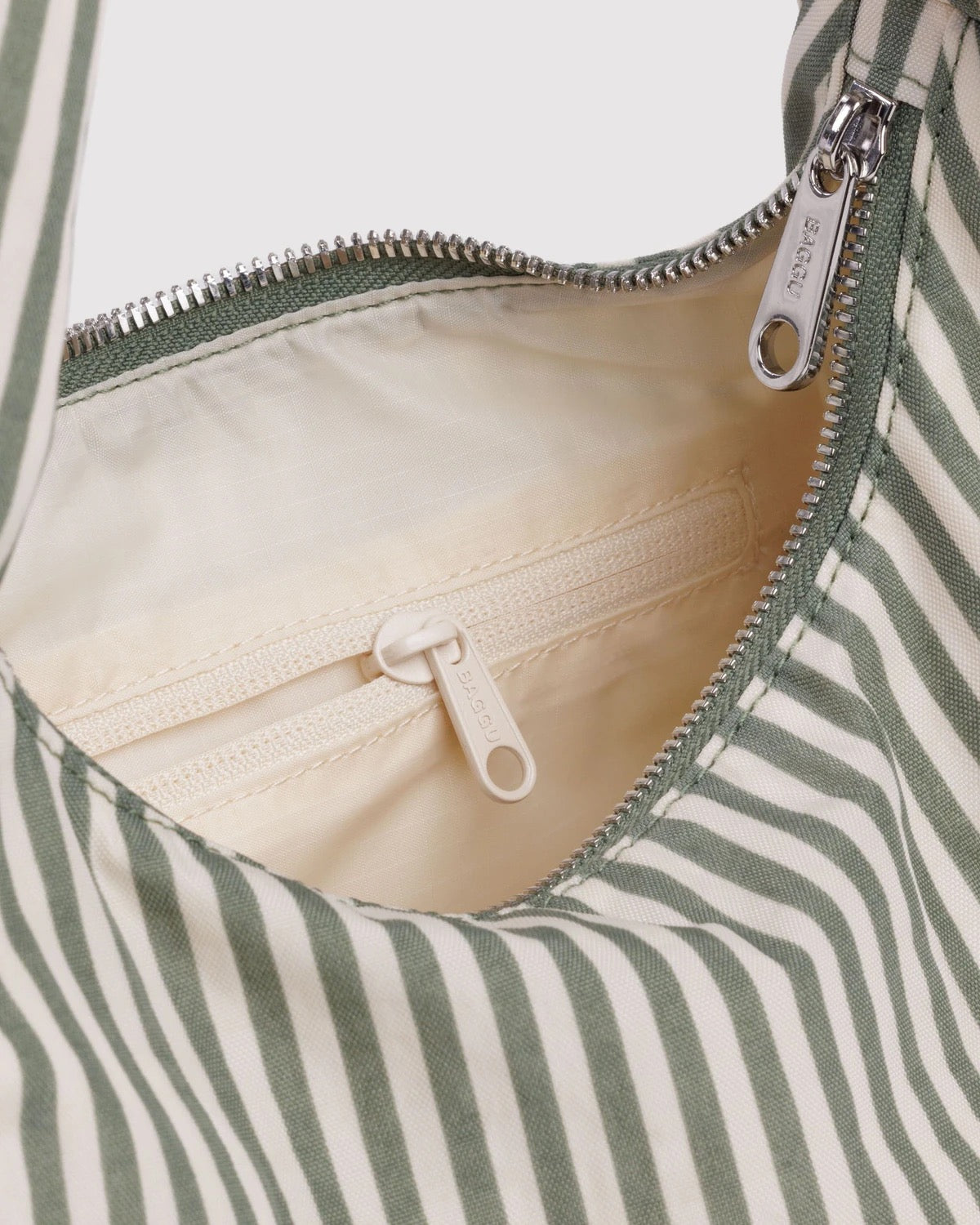 Small Nylon Meringue Bag - Sage Stripe