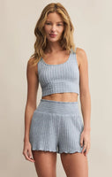 Zoe Rib Tank - Light Denim