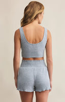 Zoe Rib Tank - Light Denim