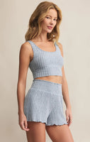 Zoe Rib Tank - Light Denim