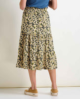 Sunkissed Tiered Midi Skirt - Barley Daisy Field
