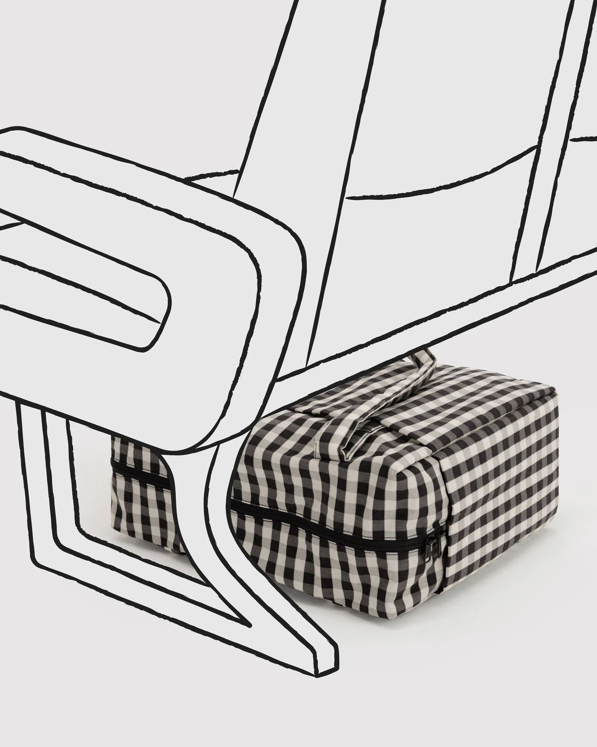 Small Cloud Carry-On - Black & Cream Gingham