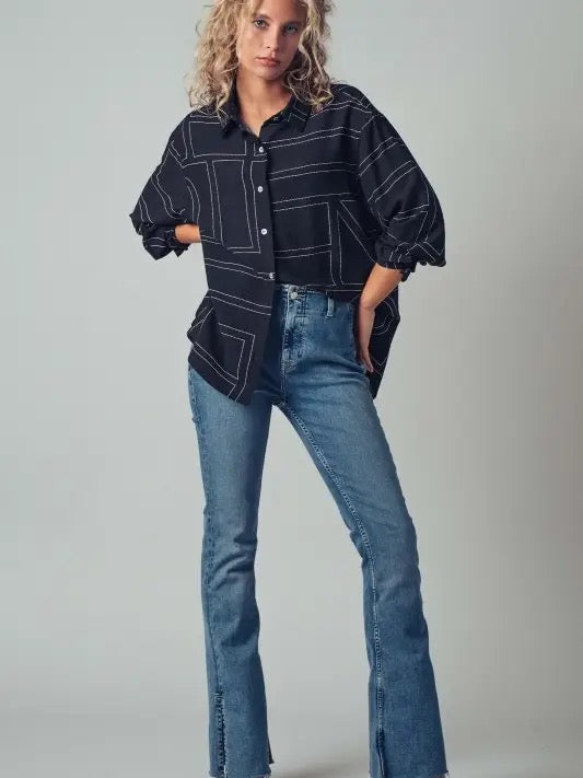 Geo Button Up Shirt