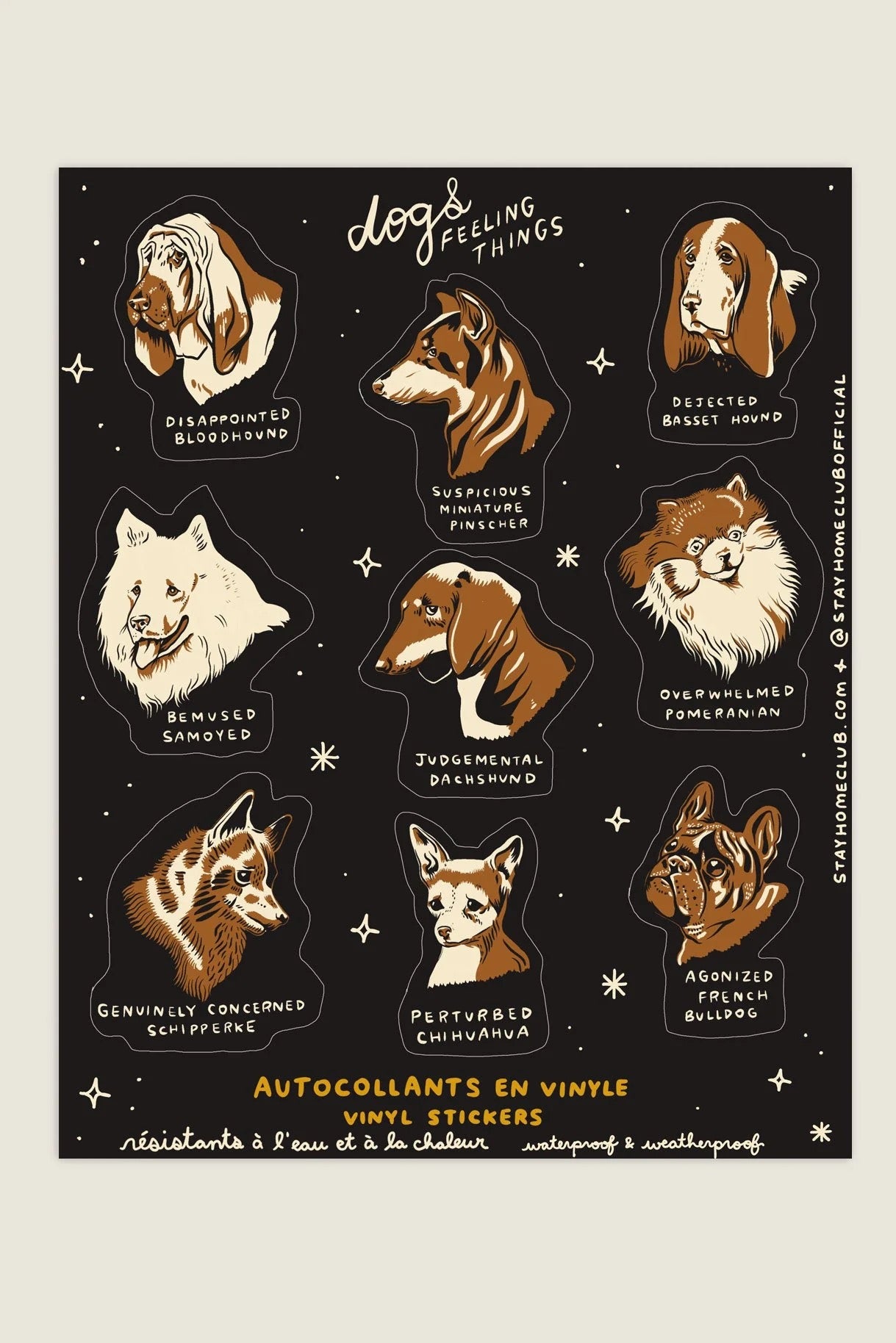 Dogs Feeling Things Mega Sticker Sheet