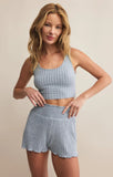 Zoe Rib Tank - Light Denim